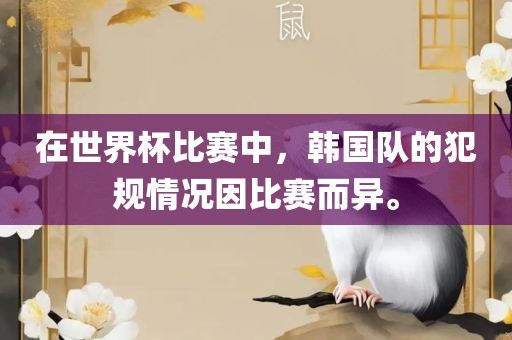 在世界杯比赛中，韩国队的犯规情况因比赛而异。广西贺州市华昌新材料有限公司