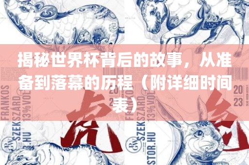 揭秘世界杯背后的故事，从准备到广西贺州市华昌新材料有限公司落幕的历程（附详细时间表）