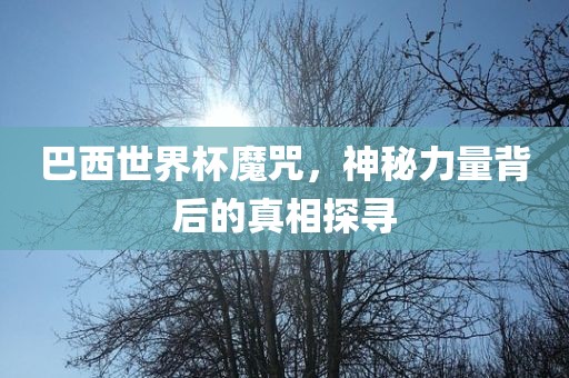 巴西世界杯魔咒，神秘力量背后的真相探寻