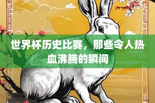 世界杯历史比赛，那些令人热血沸腾的瞬间
