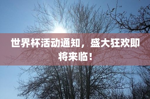 世界杯活动通知，盛大狂欢即将来临！广西贺州市华昌新材料有限公司